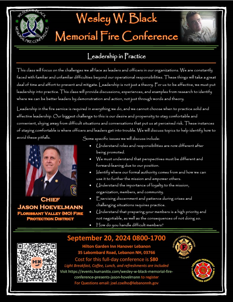 Westly Black Memorial Fire Conference